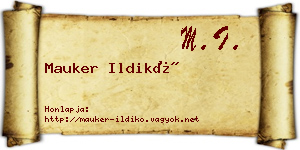 Mauker Ildikó névjegykártya